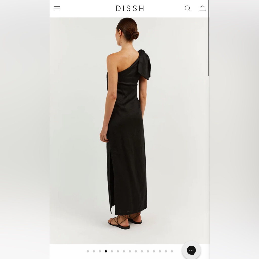 Macca Black Linen Midi Dress - Dissh Size 2